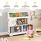 Costway Toy Storage Organizer 3-In-1 Kids Toy Shelf with Book Shelf, Storage Cabinet White/Blue